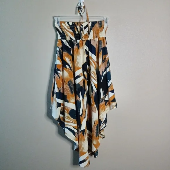 🦋 SHEIN A Line Abstract Print Midi Skirt Size 6 - Picture 2 of 9